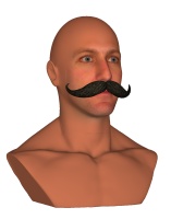 Ken model as bust with moustache